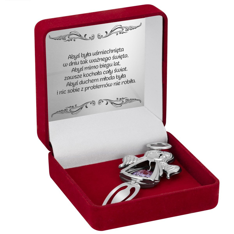 Zakładka do książki Anioł Swarovski Prezent z Grawer Dedykacja