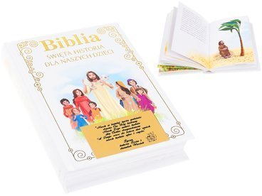 Chrzest i Komunia Biblia dla dzieci twarda oprawa z dedykacją